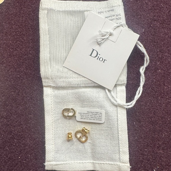 Dior Gold and Crystal Petit Stud Earrings - Picture 6 of 7